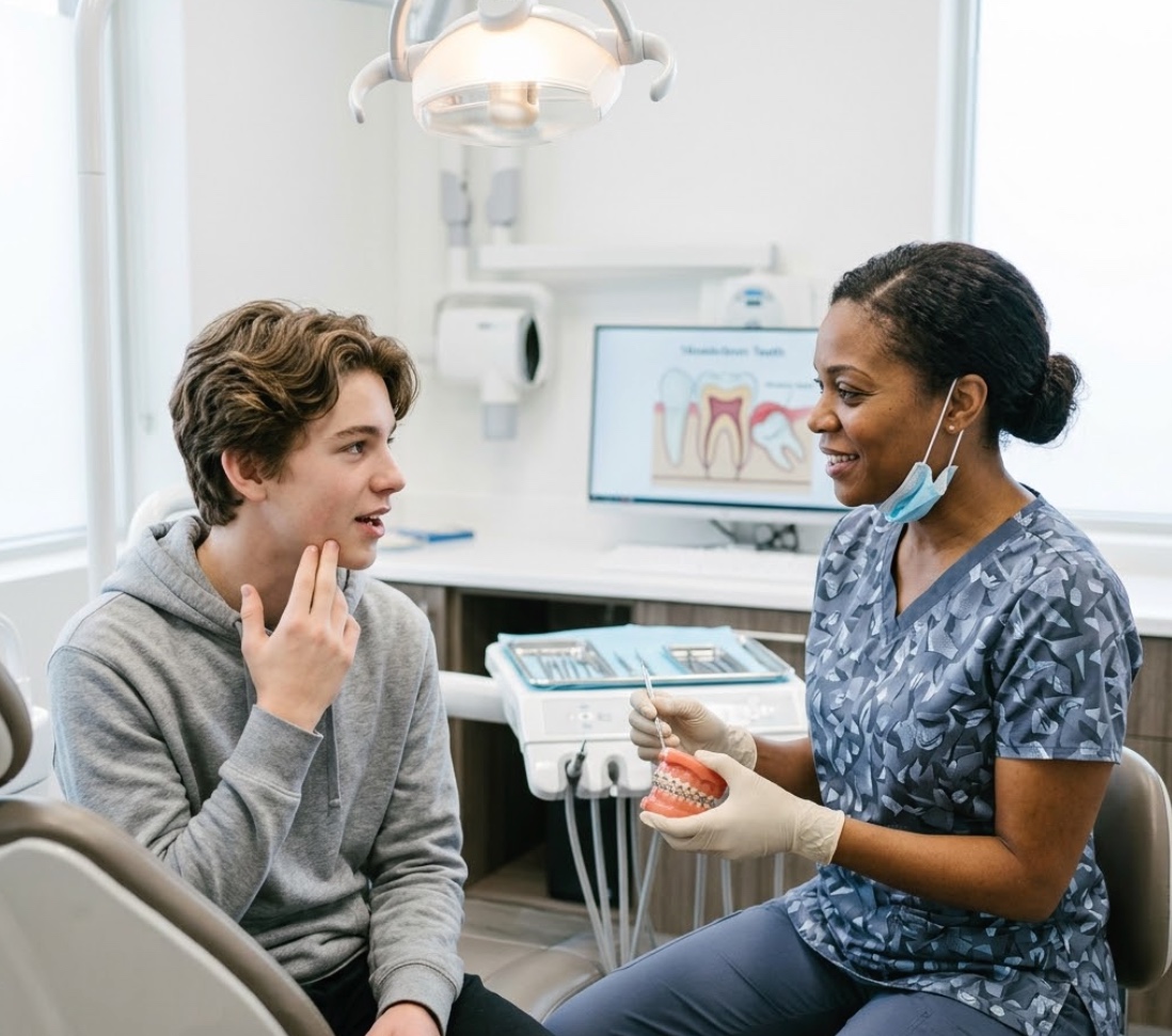 Two women standing next to each other in front of a mirror